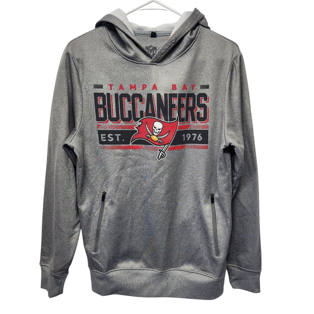 Tampa Bay Buccaneers Gray Hoodie With Zip Pockets Size Small‎